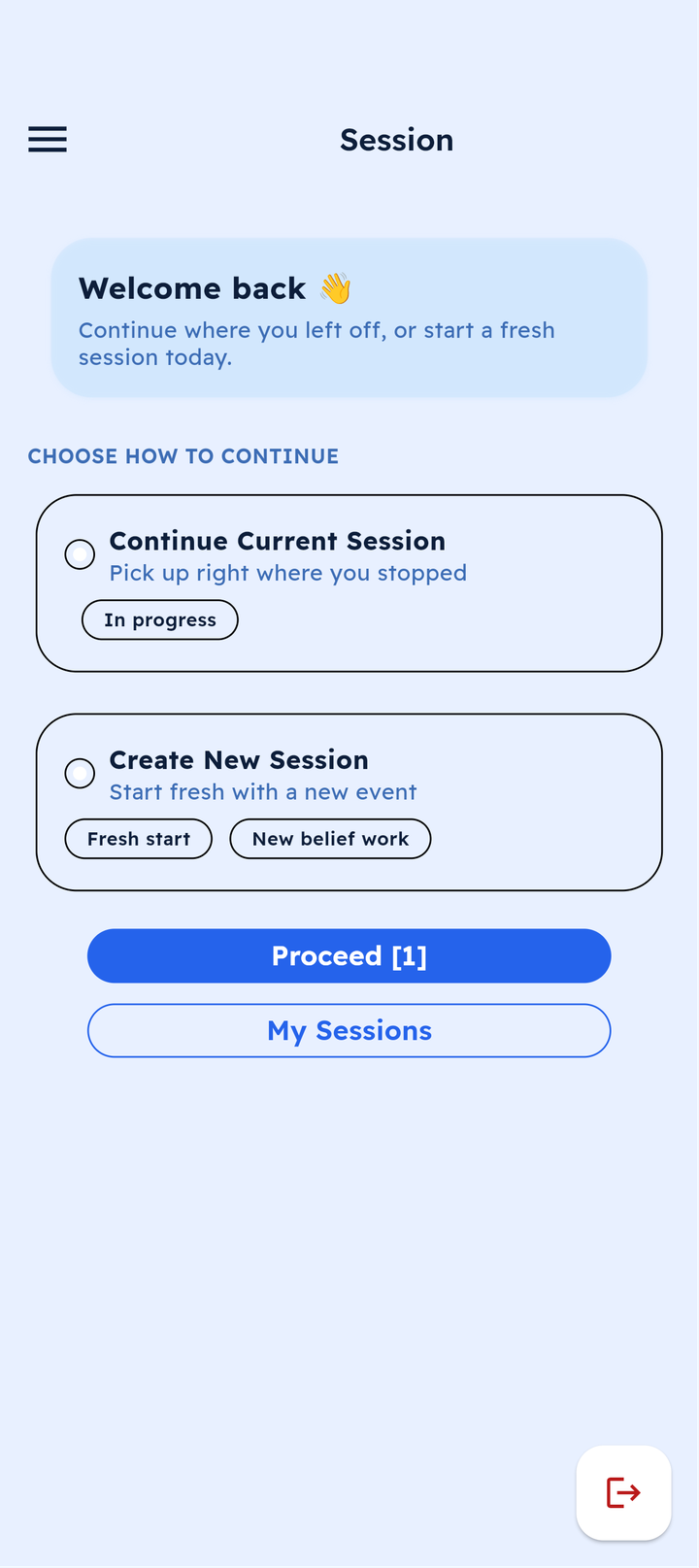 Continue session