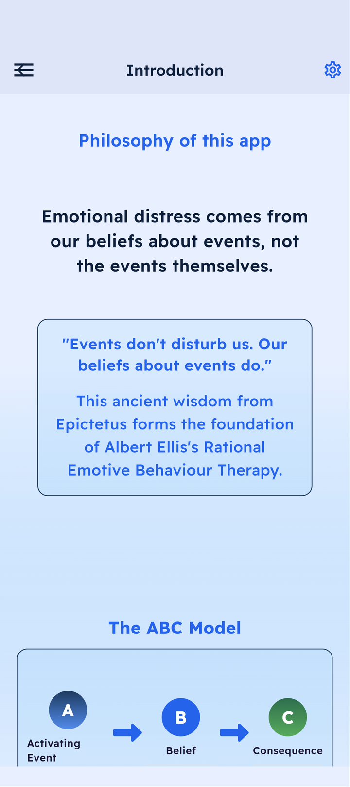 ThinkWell app screenshot